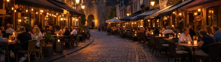 Gezellige restaurantterrassen in Harderwijk bij zonsondergang