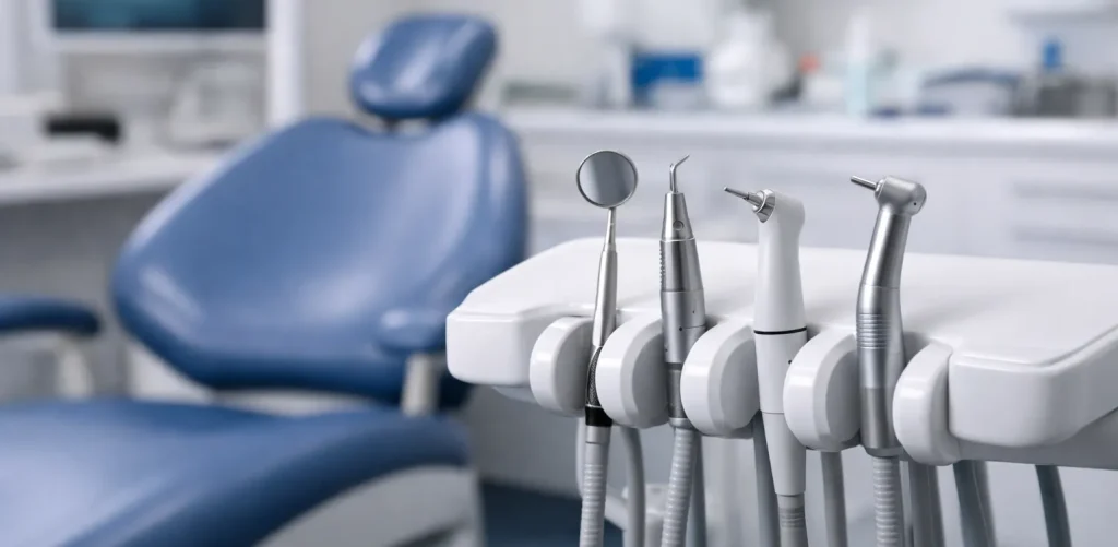 Tandartsinstrumenten in behandelkamer