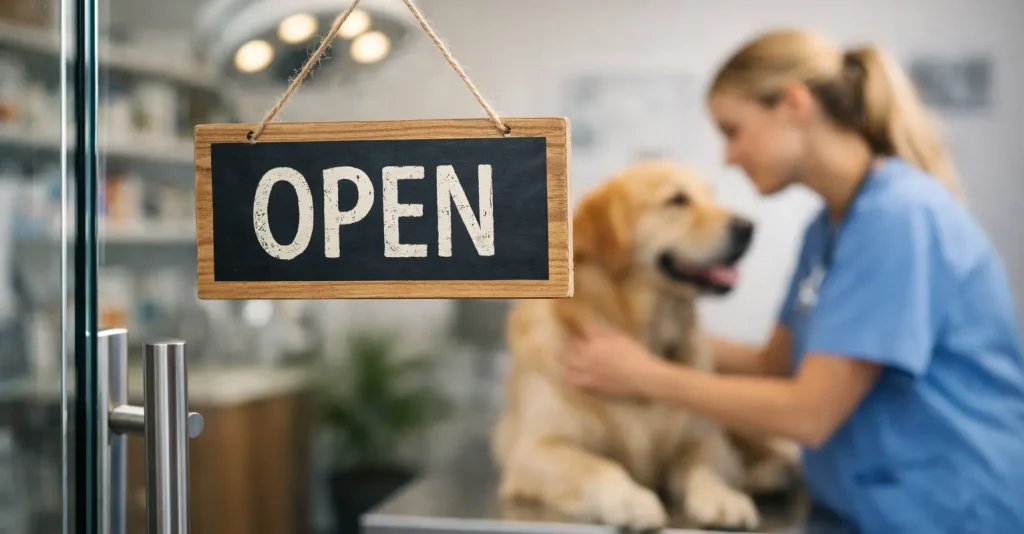 Dierenartspraktijk in Harderwijk met hond bij balie