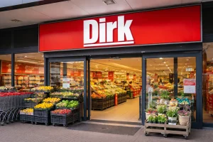 Ingang van Dirk van den Broek supermarkt in Nederland