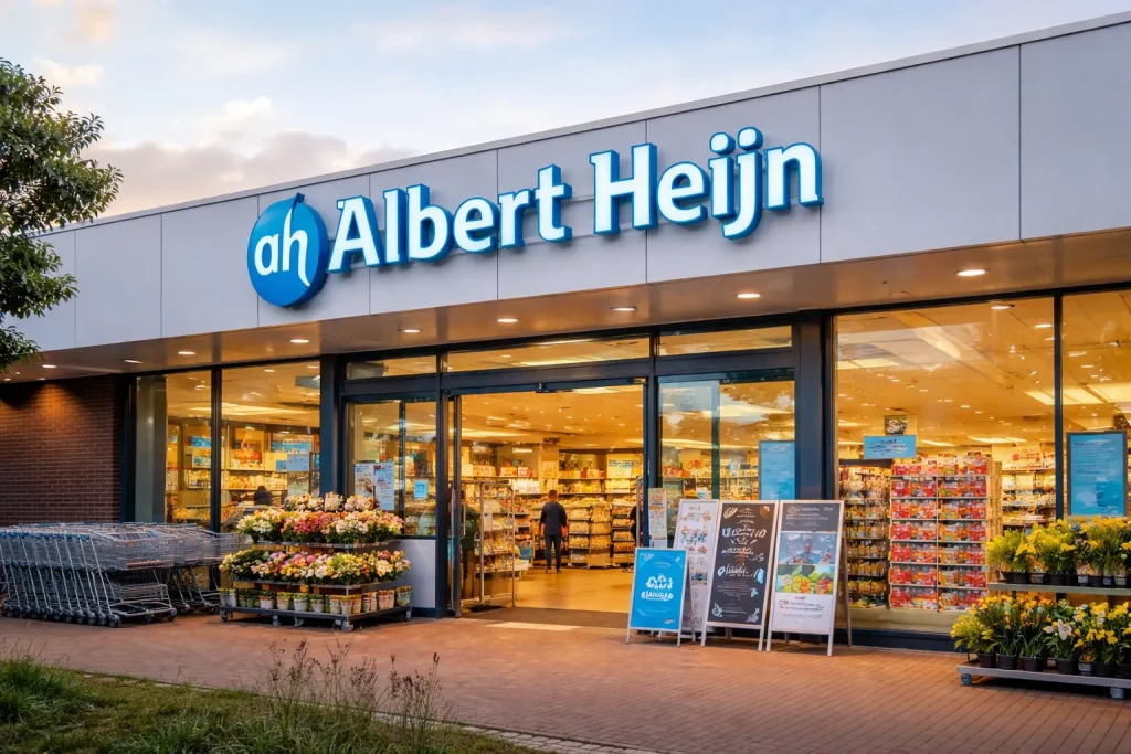 Buitenkant van een Albert Heijn supermarkt in Maassluis